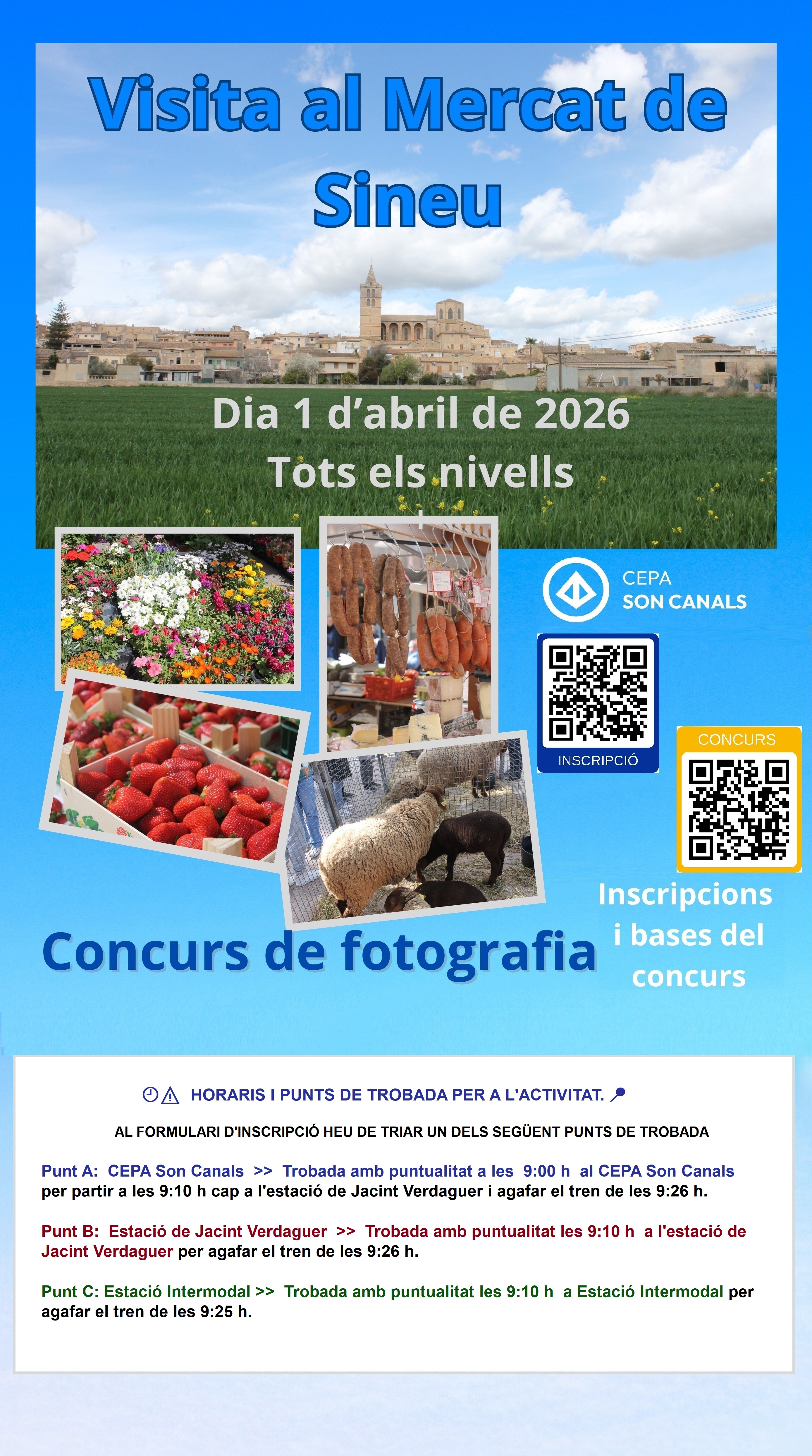Cartell visita al Mercat de Sineu